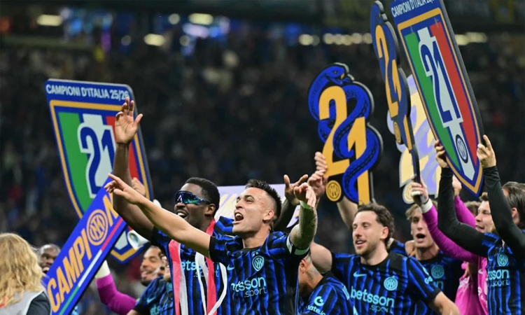 Inter Milan win Italian title for third time in six seasons