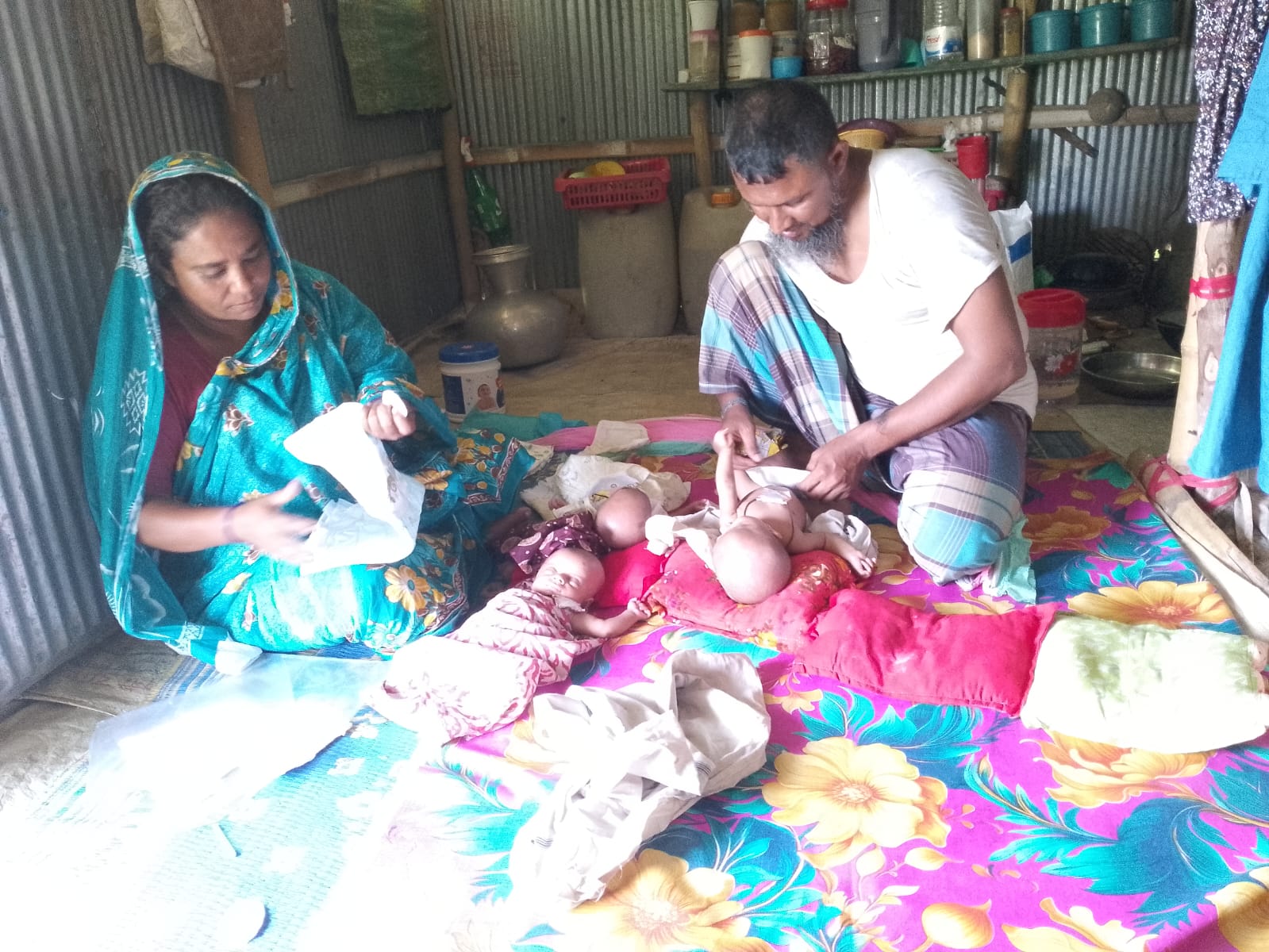Quadruplet birth brings joy and financial strain to family in Rampal 