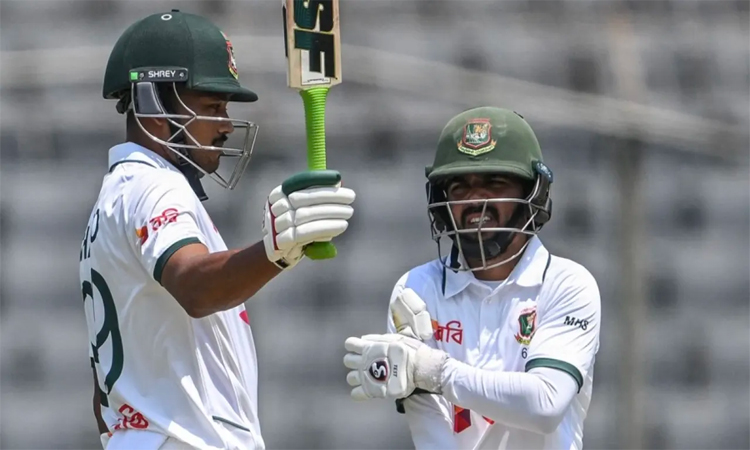 Shanto ton puts Bangladesh in firm control 