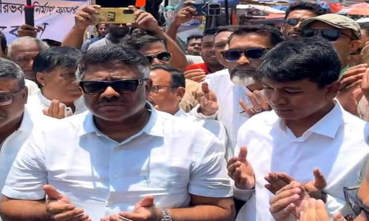 Foundation stone laid for Naldanga municipality building in Natore