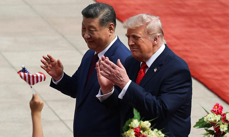 Trump hails Xi talks at grand Beijing banquet attended by leaders, CEOs