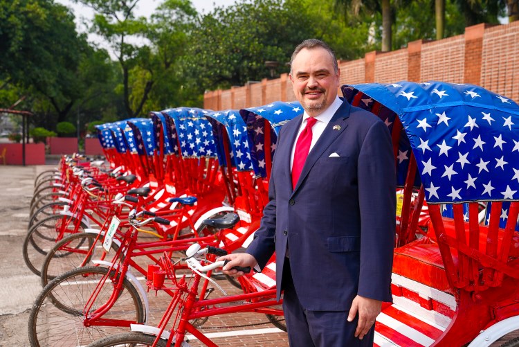 US mission launches rickshaws in Dhaka marking its 250th independence anniv