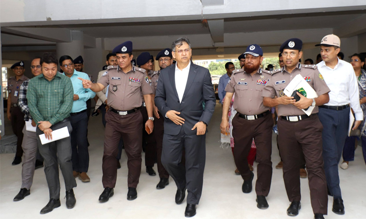 Home minister inspects under-construction CTTC Headquarters in Dhaka