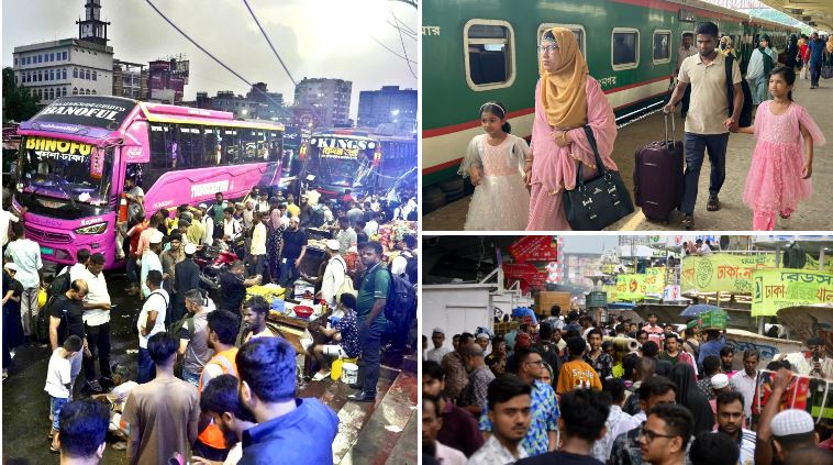 People leaving Dhaka for their roots ahead of Eid-ul-Azha, trains departing on time