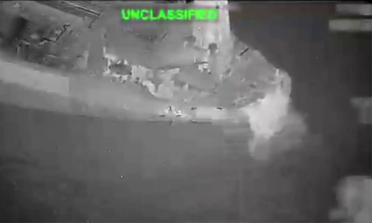 US says it fired on, disabled ship violating Iran port blockade
