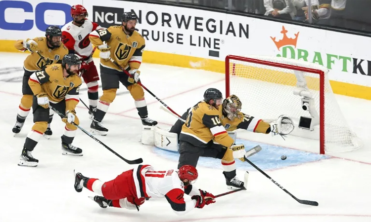 Staal shines as Carolina beat Vegas 5-3 to level Stanley Cup Final