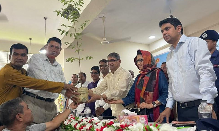 Seedlings, seeds and fertilizers distributed among farmers in Tangail