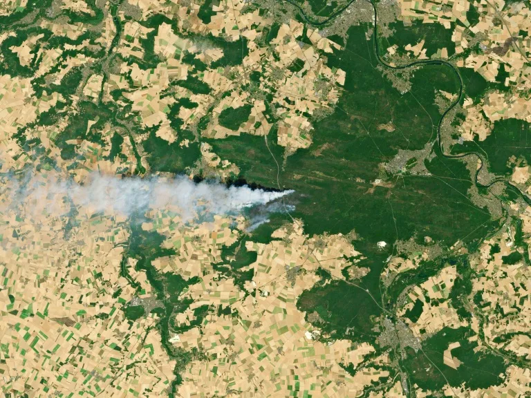 Wildfires advance in forest south of Paris