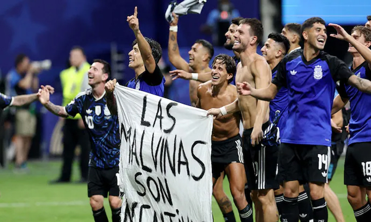 After Cup win, Argentina airs complaint over English ship near Falklands