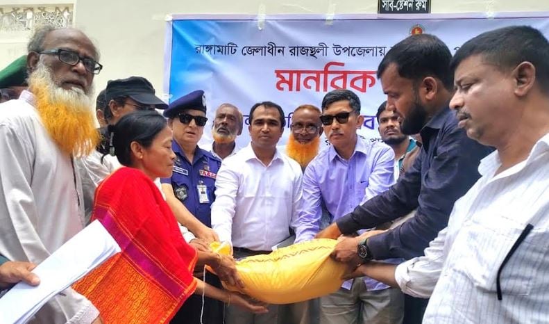Relief distributed among landslide, flood victims in Rangamati
