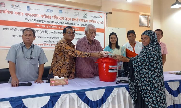 236 flood-affected families receive financial aid in Bandarban