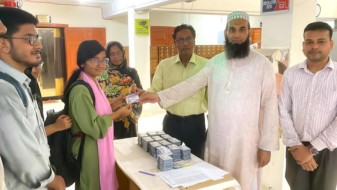 RUET new students Receive machine readable library cards 