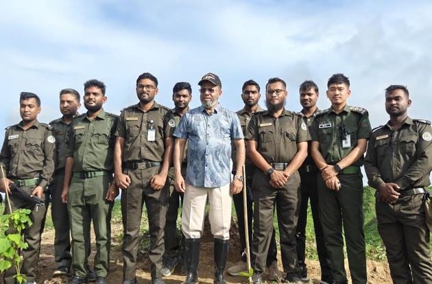 Faridul plants saplings in Teknaf reserved forest