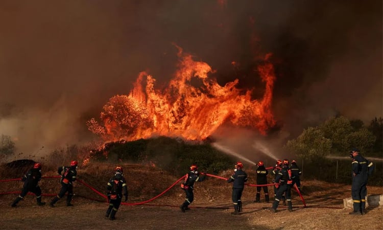 Greece battles new fire near Athens driven by winds