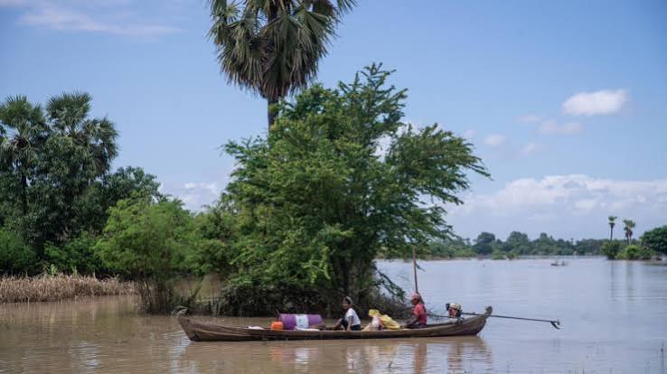 Monsoon rains submerge villages, fields in Myanmar