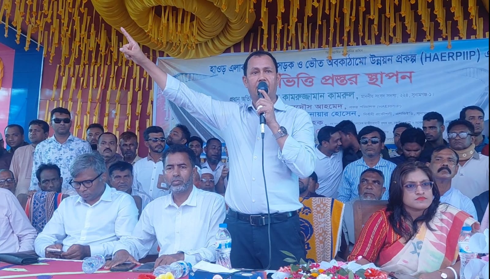 Foundation stone laid for Jamalganj-Dharmapasha flyover in Sunamganj 