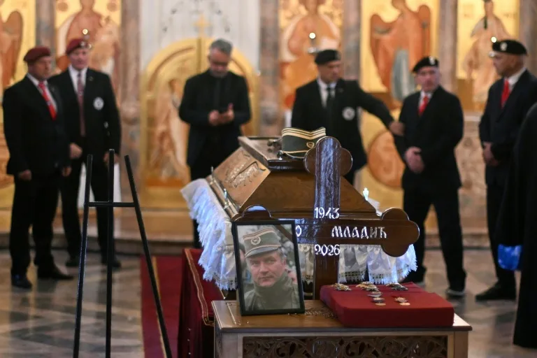 Crowds gather for war criminal Ratko Mladic's funeral in Belgrade