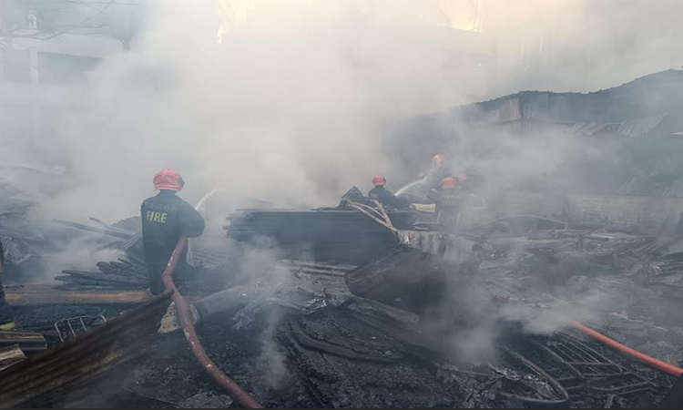 রামপুরায় সিএনজি ও অটোরিকশার গ্যারেজের আগুন নিয়ন্ত্রণে