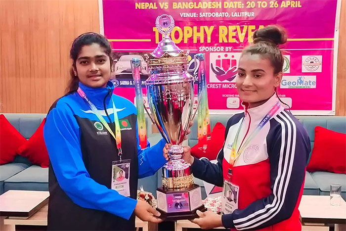 নেপাল-বাংলাদেশ নারী কাবাডি টেস্ট সিরিজের ট্রফি উন্মোচন