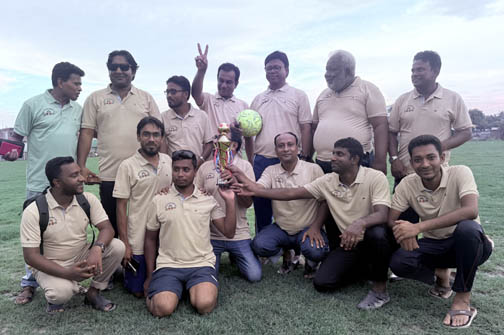 নওগাঁয় মিডিয়া কাপ প্রীতি ফুটবল ম্যাচে প্রিন্ট মিডিয়া একাদশের দাপুটে জয়