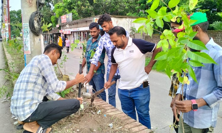 জলবায়ু সচেতনতায় বাগেরহাট ছাত্রদলের বৃক্ষরোপণ কর্মসূচি