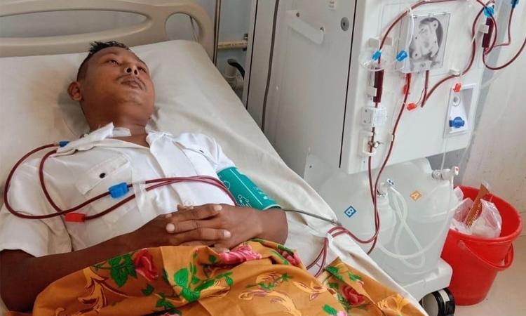 কিডনি রোগে আক্রান্ত কৃষ্ণ হাজং এর চিকিৎসায় ব্যারিস্টার কায়সার কামাল