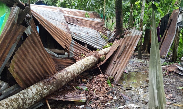 নোয়াখালীতে ঝড়ে লন্ডভন্ড তিন গ্রামের অর্ধশতাধিক ঘর বাড়ি