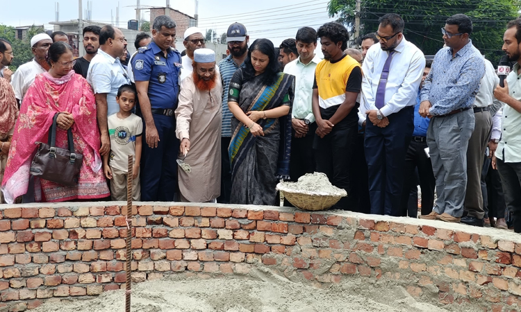 নাটোরে জুলাই শহীদ স্মৃতিস্তম্ভ নির্মাণ কাজ শুরু