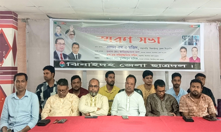 ঝিনাইদহে জুলাই শহীদদের স্মরণে ছাত্রদলের স্মরণ সভা