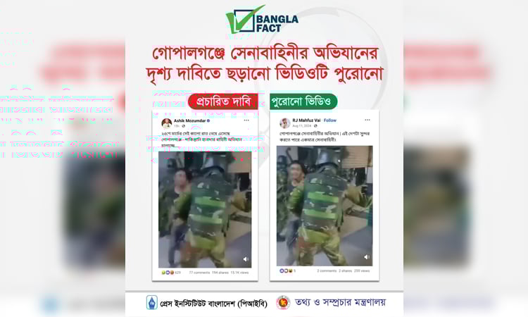 পুরোনো ভিডিও ব্যবহার করে গোপালগঞ্জ নিয়ে অপপ্রচার শনাক্ত : বাংলাফ্যাক্ট