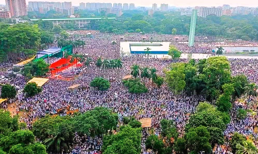 জামায়াত ইসলামীর জাতীয় সমাবেশের ড্রোনে ধারণ করা ছবি