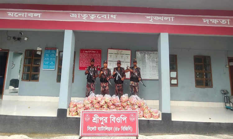 সিলেট সীমান্তে দেড় কোটি টাকার চোরাই পণ্য জব্দ