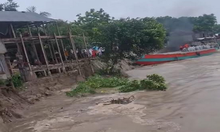 শরীয়তপুরের জাজিরা মাঝিরঘাটে ৭০০ মিটার নদীগর্ভে বিলীন 