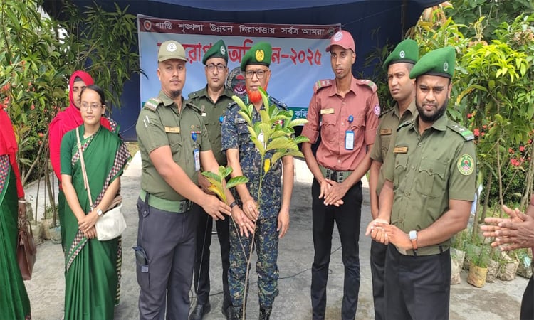 কুমিল্লায় আনসার ও গ্রাম প্রতিরক্ষা বাহিনীর বৃক্ষরোপণ অভিযান