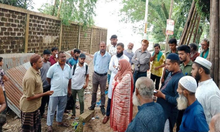 সুনামগঞ্জের সাচনা বাজারে অবৈধ স্থাপনা উচ্ছেদ