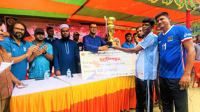 নওগাঁয় ‘জুলাই স্মৃতি ভলিবল’ টুর্নামেন্টে চ্যাম্পিয়ন সুলতানপুর তরুণ সংসদ ক্লাব