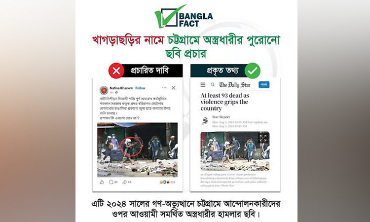 জুলাই গণঅভ্যুত্থানের ছবি খাগড়াছড়ির দাবি করে অপপ্রচার : বাংলাফ্যাক্ট