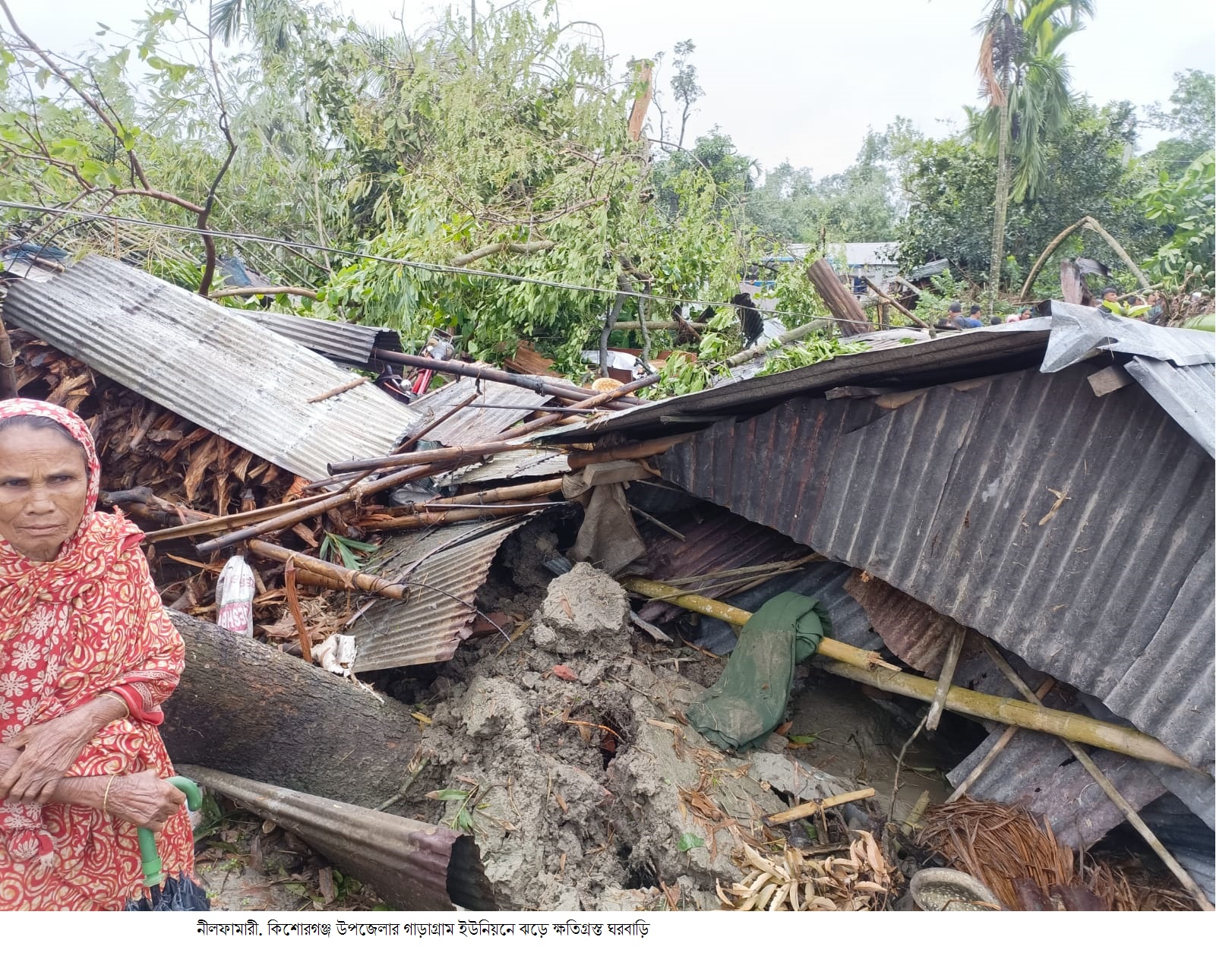 নীলফামারীতে ঘূর্ণিঝড়ে বিধ্বস্ত ৬ শতাধিক ঘরবাড়ি
