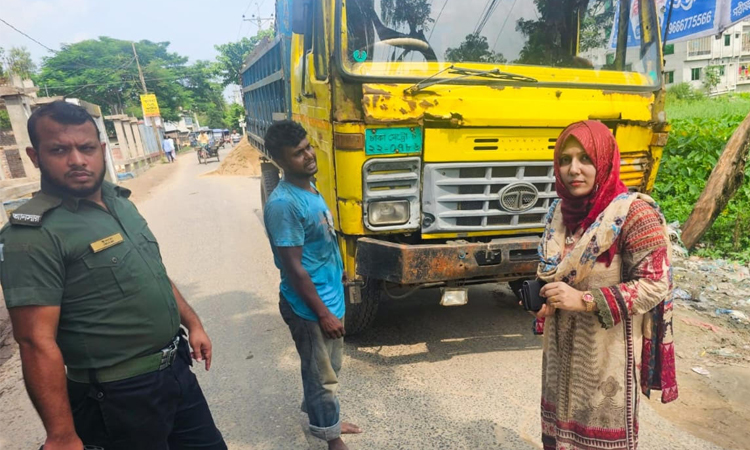 কুমিল্লায় সড়ক ক্ষতিগ্রস্ত করায় ট্রাক মালিককে জরিমানা