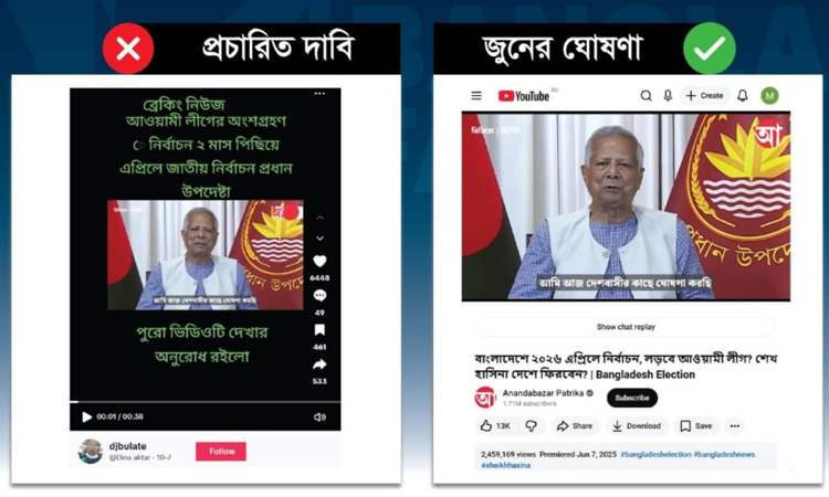 প্রধান উপদেষ্টার মন্তব্য দাবিতে ভিডিও ছড়িয়ে গুজব সৃষ্টির অপচেষ্টা 
