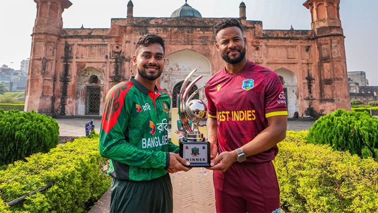 লালবাগ কেল্লায় বাংলাদেশ-ওয়েস্ট ইন্ডিজ ওয়ানডে সিরিজের ট্রফি উন্মোচন