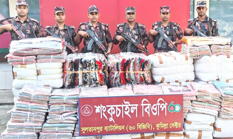 সীমান্ত এলাকা থেকে কোটি টাকার ভারতীয় পণ্য জব্দ
