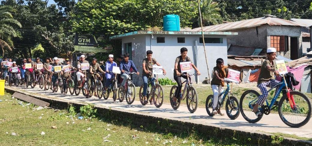 পটুয়াখালীতে জলবায়ু ন্যায়বিচারের উপলক্ষে সাইকেল র‌্যালি