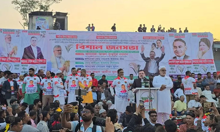 পিরোজপুরে বিএনপি প্রার্থী রুহুল আমিন দুলালের সমর্থনে জনসভা