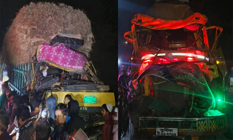 ঝিনাইদহে ২ ট্রাকের মুখোমুখি সংঘর্ষে এক চালক নিহত