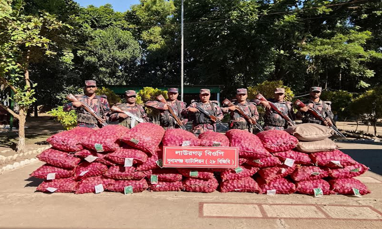 সুনামগঞ্জে নৌকাসহ ভারতীয় পেঁয়াজ ও চিনি জব্দ
