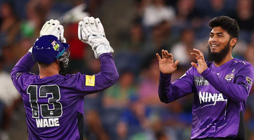 রিশাদের কঠোর বোলিংয়ের ম্যাচে সহজ জয় হোবার্টের