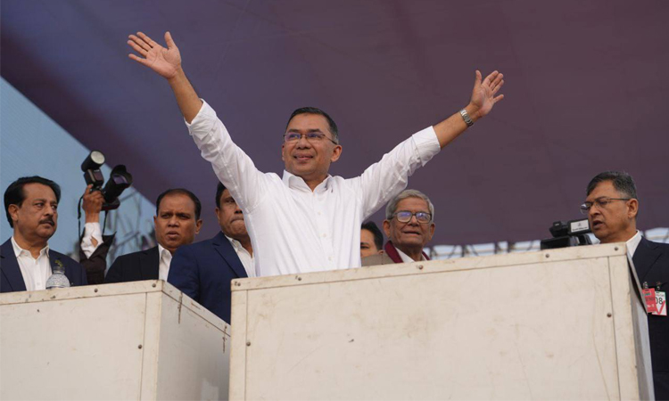 ভোটের প্রচারে সিলেটে পৌঁছেছেন তারেক রহমান