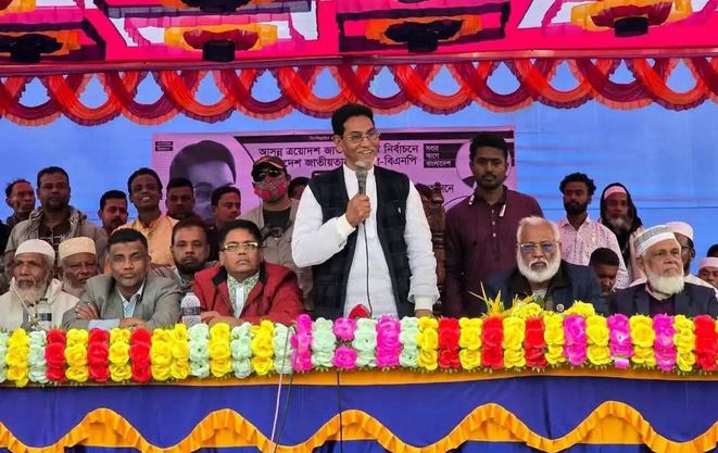 বরগুনায় ধানের শীষের সমর্থনে নির্বাচনী জনসভা