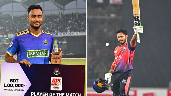 বিপিএল ফাইনালের সেরা তানজিদ, টুর্নামেন্ট সেরা শরিফুল